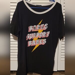 Zutter Black Graphic Tee Babes Support Babes